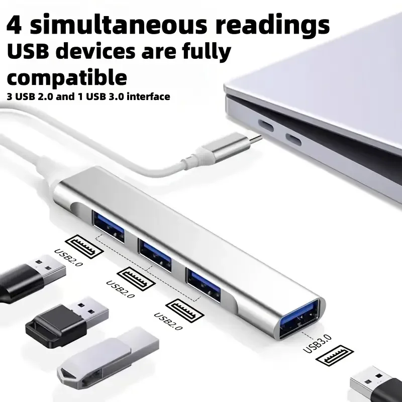 Mini USB Extender Hub/Type-C To USB 3.0 With 3 2.0 Ports Suitable For Mobile Phones Keyboards Mice Storage Devices Laptops