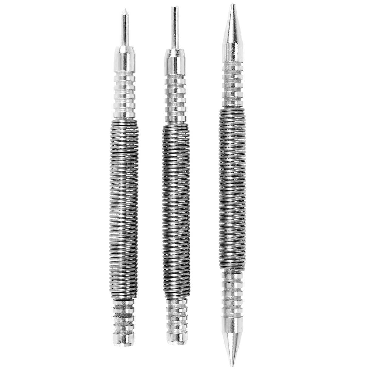 

3 Pcs Nail Set and Hinge Pin Tool Center Punch Spring Loaded Nail Set for Door 1/32 Inch 1/16 Inch Dual Head, 1/8 Inch