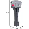 Classic Plastic Residential Mailbox & Post Mount Combo Kit with 2 Access Doors - Light Gray/Dark Gray 5