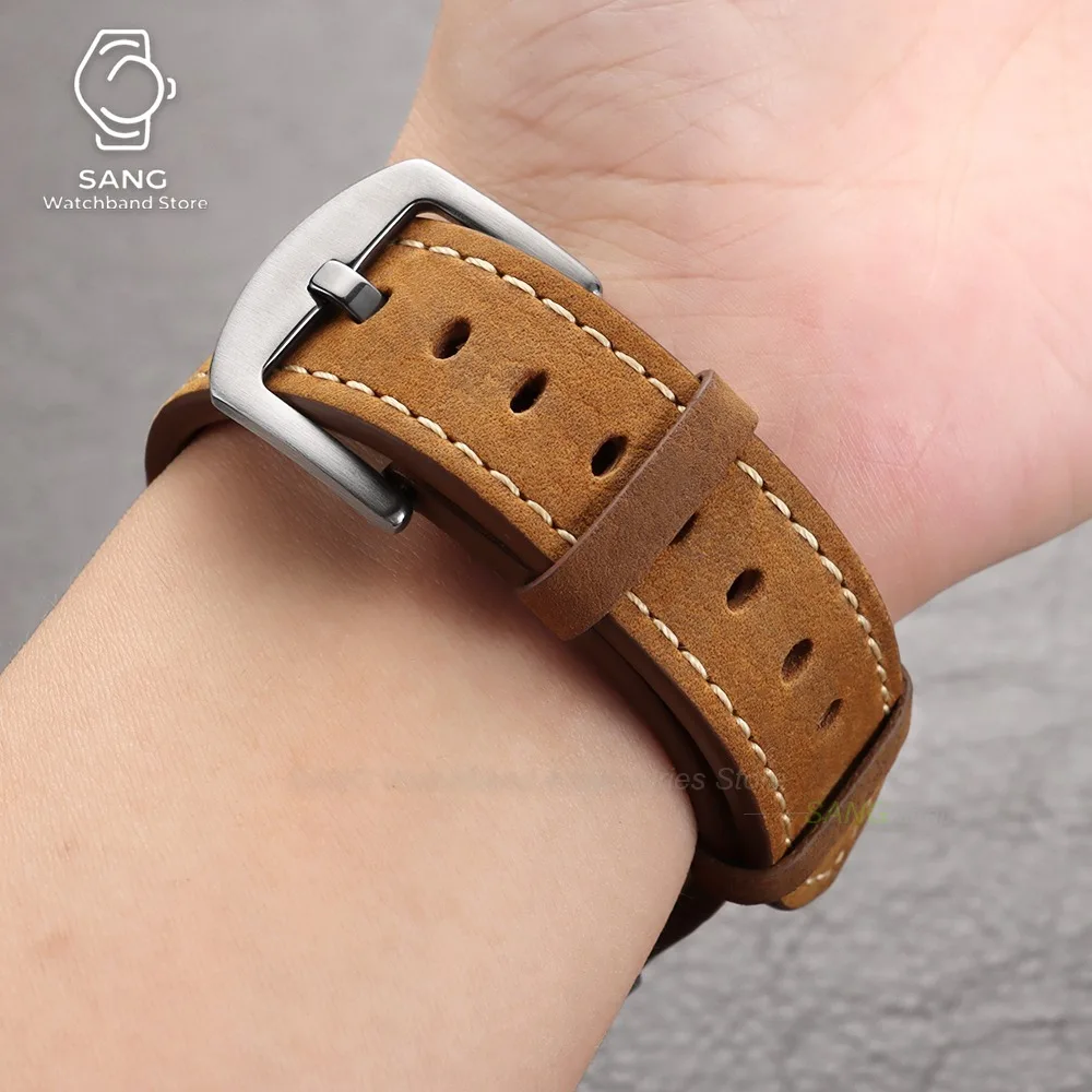 Waterproof Calfskin Leather Watch Strap Bracelet - Universal Sport Wristband Accessory