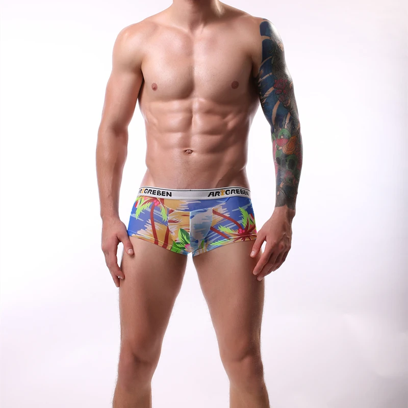 New Soft Breathable Ice Silk Mesh boxers Hombre Home Wear Hommes Sexy Underwear men Boxers Solid Comfortable Shorts 4