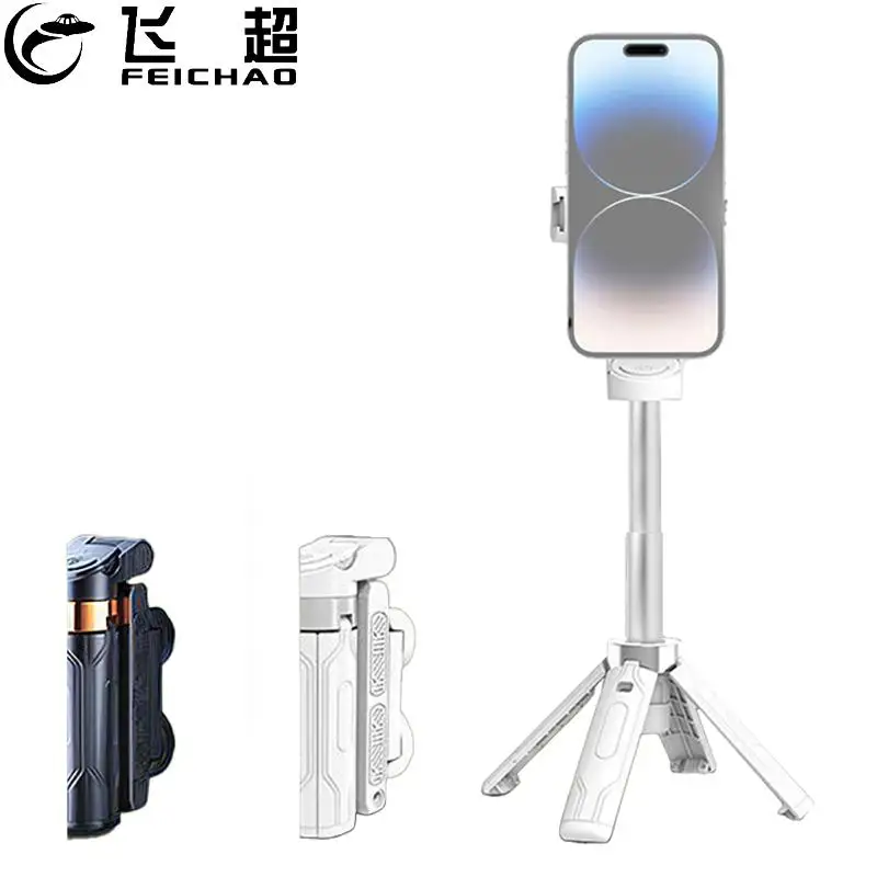 Handheld Selfie Stick Tripod Stand Foldable Phone Holder w Bluetooth-Compatible Remote Portable Keychain for iPhone Smartphone