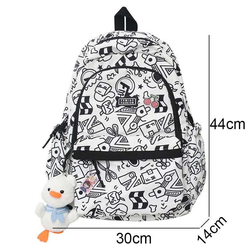 Purple Girl Travel Cartoon Print Laptop Backpack Female Harajuku Book Bags Ladies College Fashion Kawaii Women Leisure SchoolBag