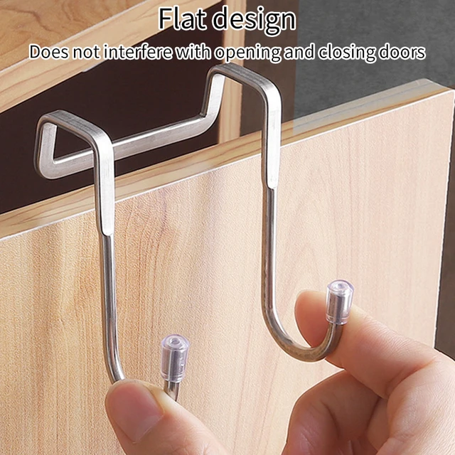 3/5/10pcs Stainless steel Hooks Cabinet Draw Over Door Hook Hanger