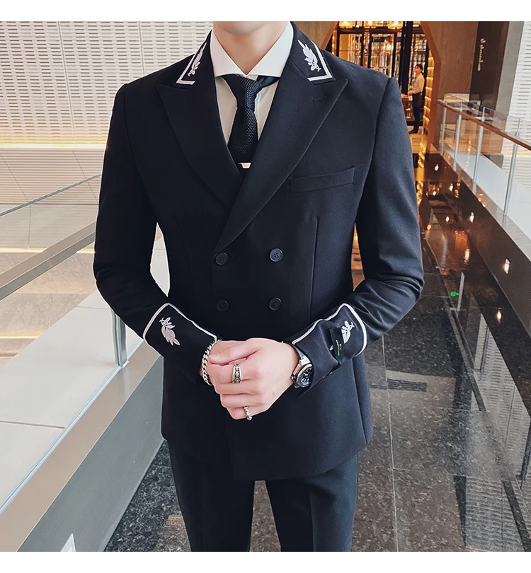 Hombre Chaqueta Formal Korean Suit Coat Men's Slim Fit Jacquard Embroidery 2022 New Autumn Blazer Hombre Mens Stylish Blazer casual blazer for men