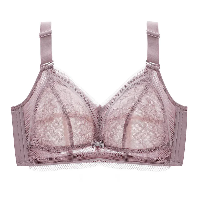 Large Size Underwear Women's Ultra-Thin No Steel Ring Big Breast Small Push up Anti-Slip Summer Plump Girls Bra bra for women