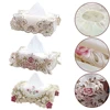 Exquisite Vintage Lace Fabric Tissue Box Cover European Style Embroidery Pastoral Style Embroidery Fabric Tissues Box Cover 5