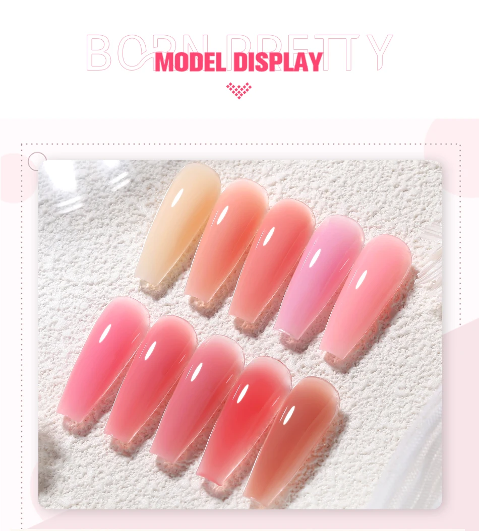BORN PRETTY 30 ml milchig weißes Schnellverlängerungs-Nagelgel-Nagellack, rosa, transparenter Kristall, Soak Off UV Extend Acryl-Nagelgel – Detail 7