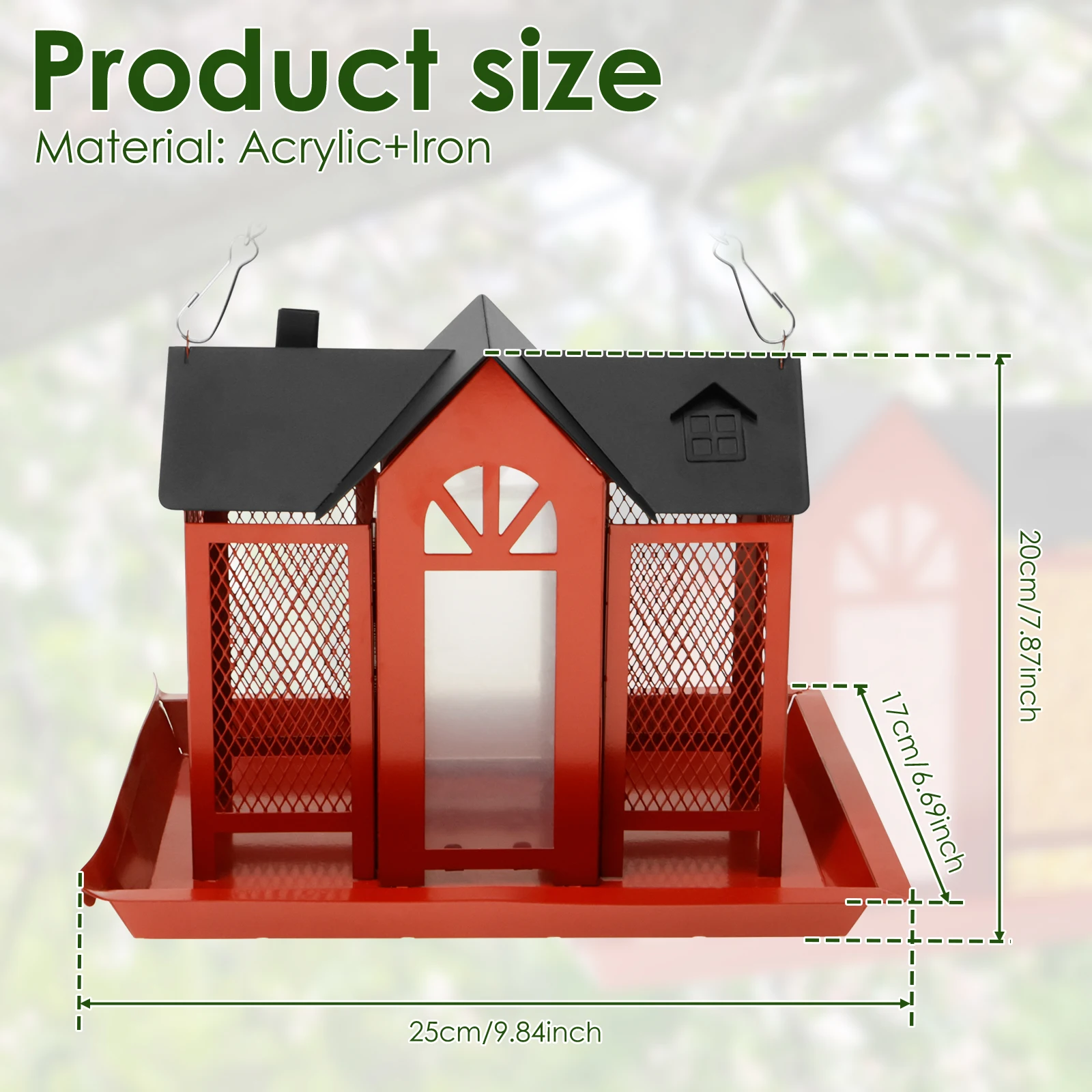 Waterproof Metal Bird Feeder for Garden Wildlife