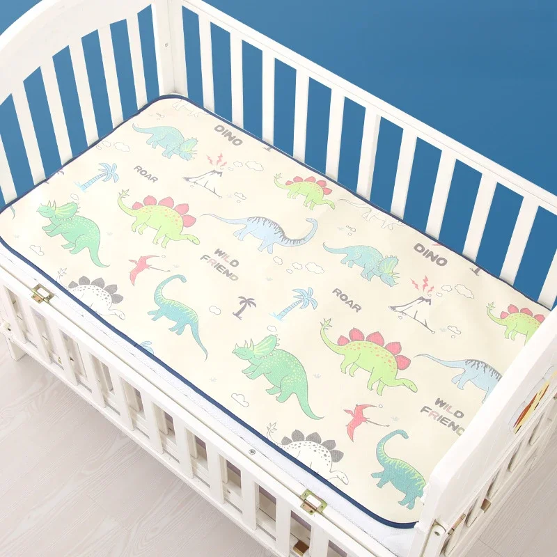 2-Pack 100% Cotton Crib Sheets - Dinosaur Print Bassinet Sheets For Baby Mattresses