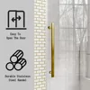 Frameless Slidable Shower Door, 56-60" W × 76" H, 5/16" Clear Tempered Glass, Gold Stainless Steel Handle, Noiseless Shower Door 6