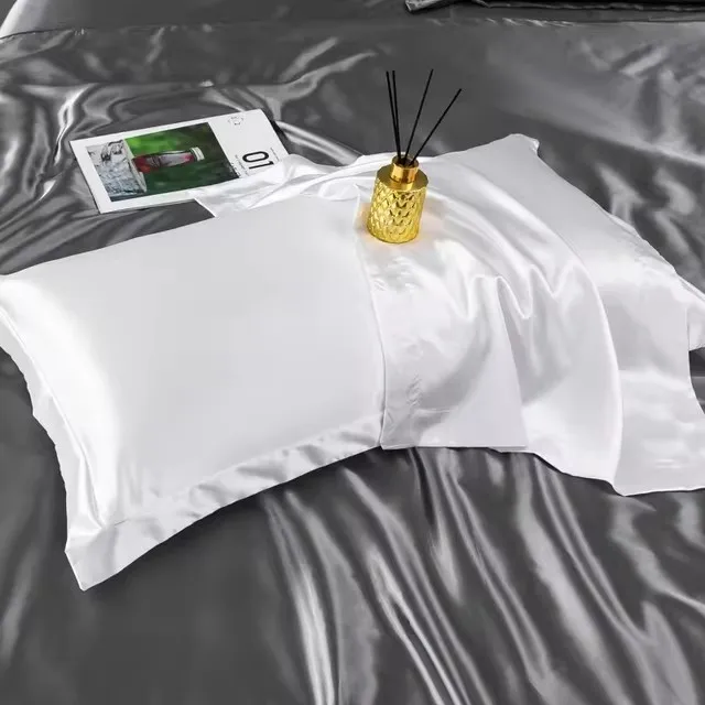 Natural Mulberry Silk Satin Pillowcase for Hair and Skin Superior Quality Pillow Case Solid Color Bedding Pillow Case Cover 4