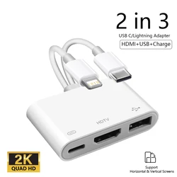 Versatile 3 - in - 1 Lightning to HDMI Adapter with USB 3.0 and USB - C Charging Port (2 in 3)