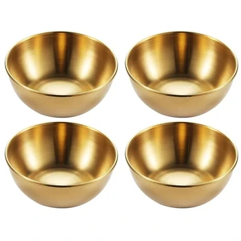 4 pezzi 2 pezzi in acciaio inossidabile piatti per salsa dorata antipasti condimento piatti da portata set vassoio piatti per spezie stoviglie da cucina 1