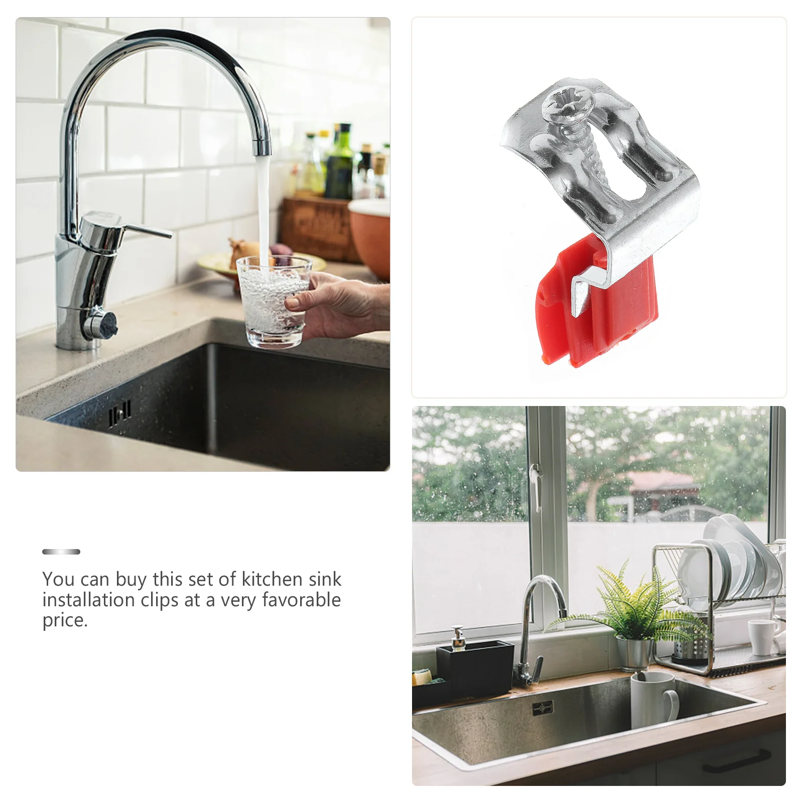 Sink Kitchen Clips Mounting Fixing Undermount Clip Brackets Clamp Clamps Rack Organizer Cord Wire Down Fittingsgadget Parts