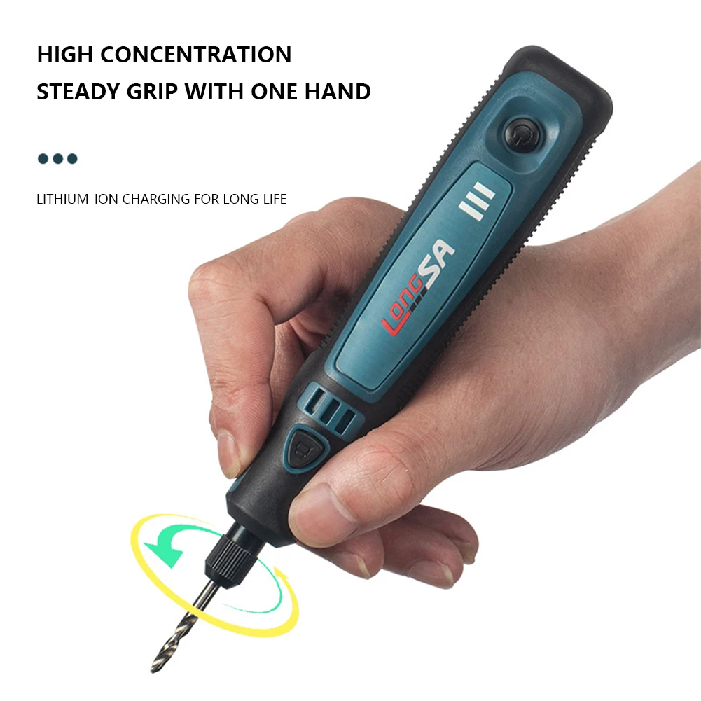 

Mini Rotary Tool Rechargeable Electric Drill Grinder Multi-Purpose Electric Grinder Set for Sanding Polishing Drilling Engraving