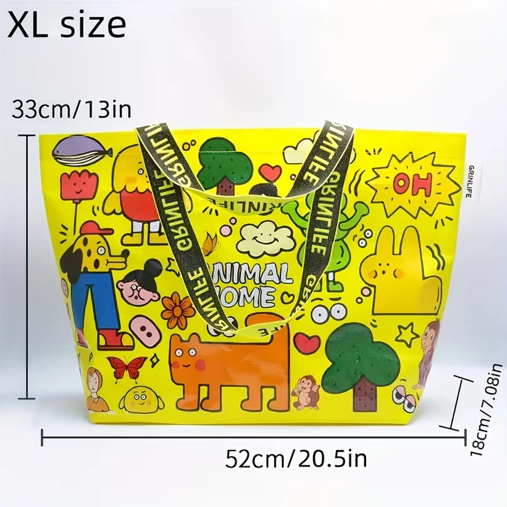 Eco-Friendly Zoo Design Tote Bag - Durable, Waterproof, and Foldable with Multifunctional Strap