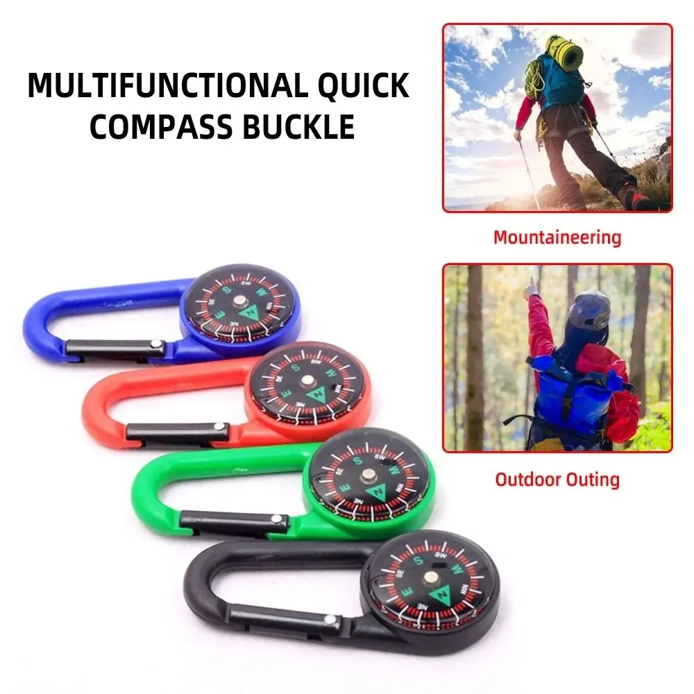 

Small Gift Outdoor North Needle Buckle Compass Plastic Snap Hook Camping Compass Mini Compass Hiking Compass Compass