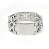Chinese Meanings Unisex Wide Silver Color Chain Bracelet Bangle Stainless Steel Words ID Bracelet For Women Men 4