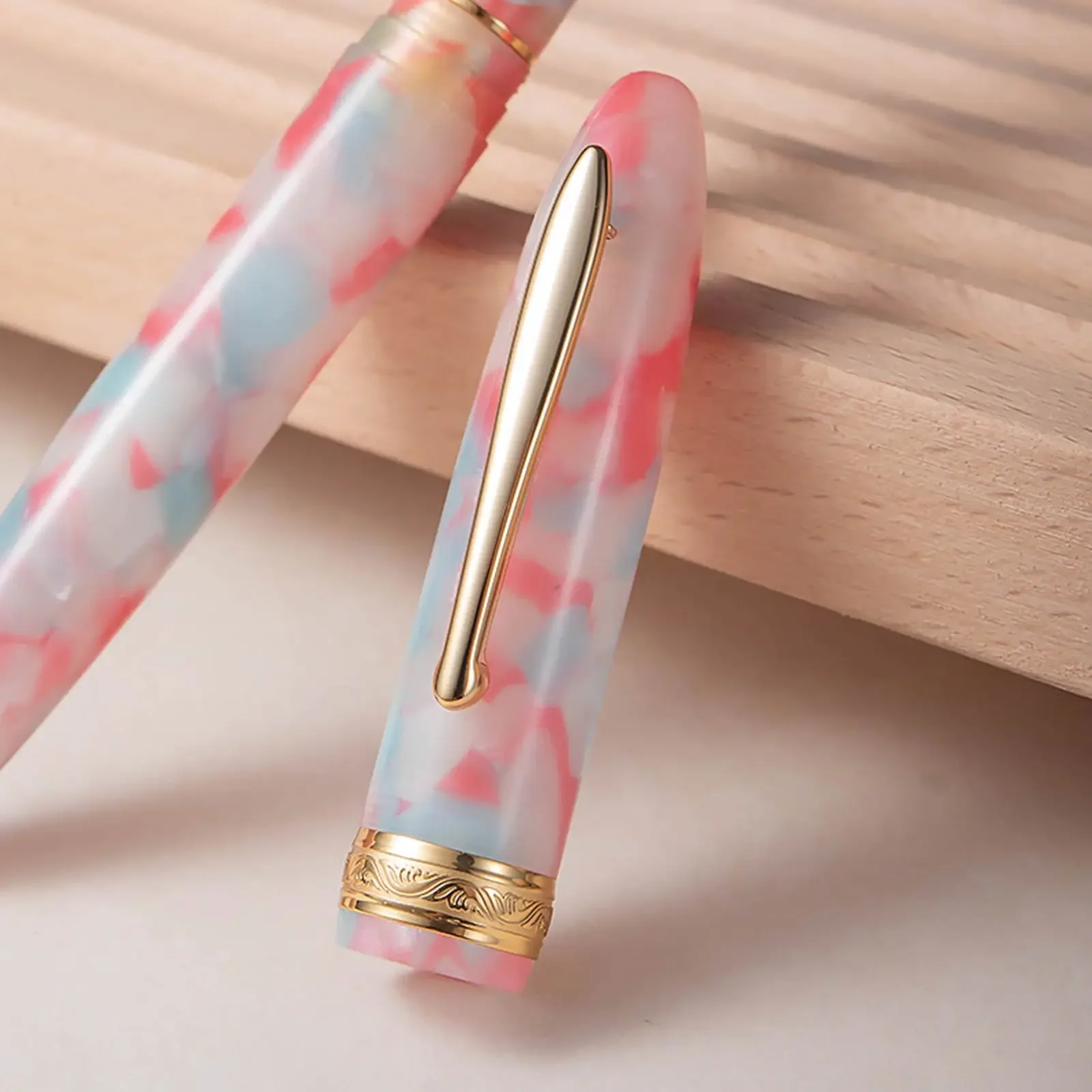 Hongdian N9 아크릴 만년필, 아름다운 Yunhai 시리즈, 14K 펜촉, 필기 잉크 펜, 서예 절묘한 비즈니스 선물 펜