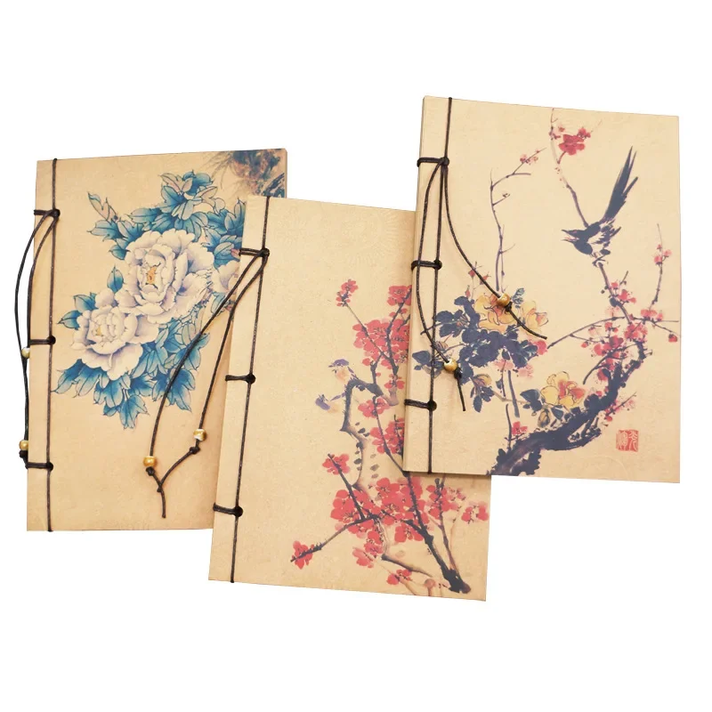 32K Handmade Classic Notebook with Traditional Chinese Painting Series Vintage Thread Binding Stationery 2