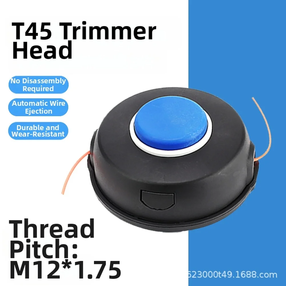 1pc T45 라인 트리머 헤드 잔디 깎는 기계 잔디 헤드 교체 헤드 잔디 깎는 기계 브러시 커터 정원 전동 공구 액세서리