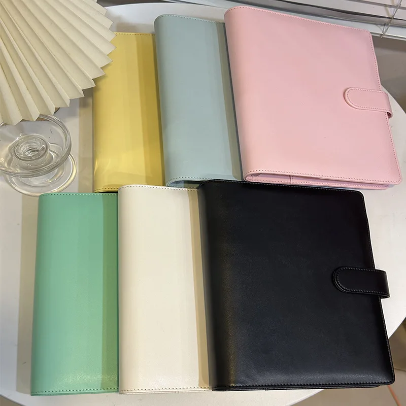 PU Leather DIY Binder 18 Colors A6/A5 Photocards Collect Book Diary Agenda Planner Bullet Cover Album