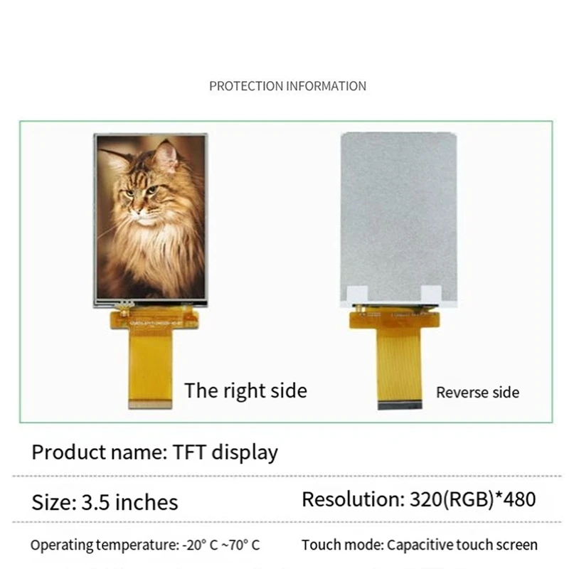 Nuclear Radiation Detector LCD Screen TFT 320X480 Capacitive Screen 3.5 Inch Test Display Color