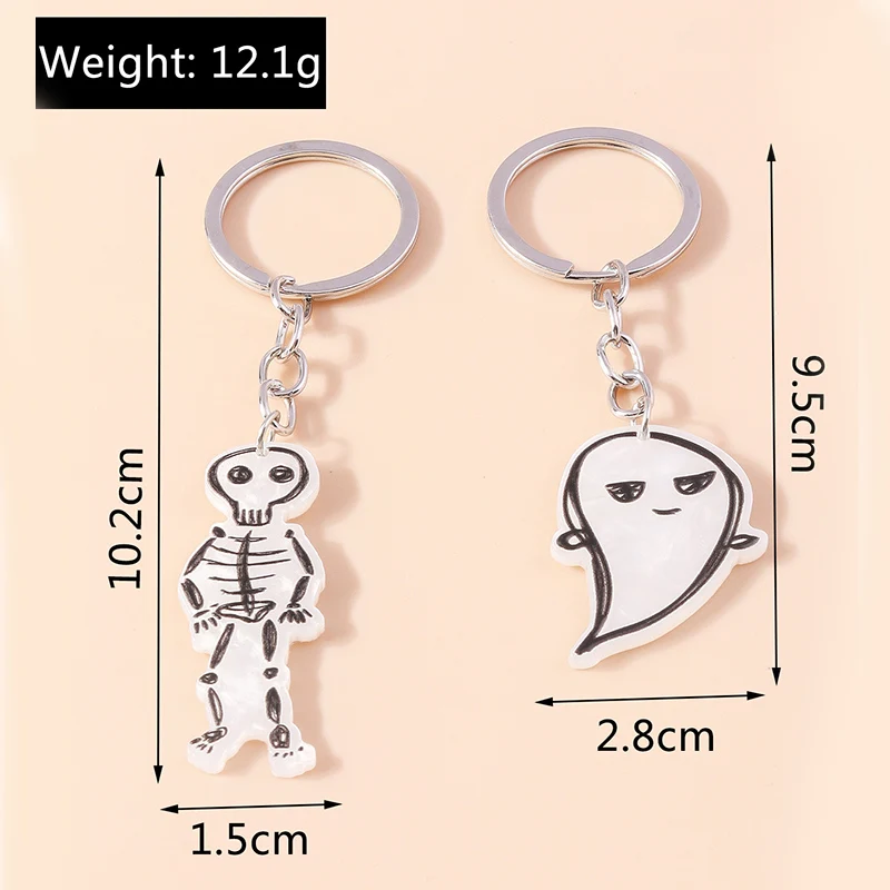 2 Stück Schädel Schlüssel bund Halloween Geist Krallen Schlüssel ring Anhänger für Männer Frauen Handtasche Dekor Charms DIY Schlüssel anhänger Schmuck Geschenke – Detail 14