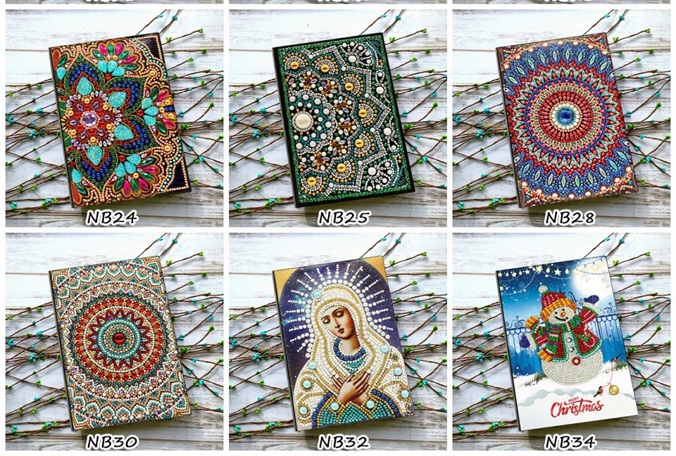 AZQSD Diamond Painting Mosaic Notebook Special Shaped Flower Mandala Patterns A5 Diary Book Embroidery Gift DIY