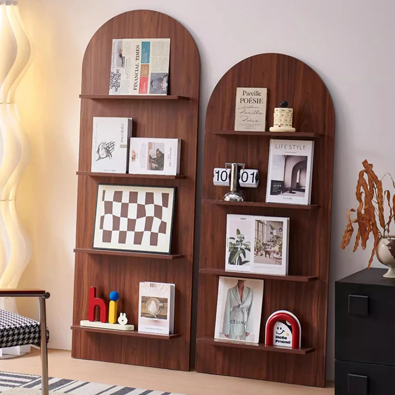 Vintage Floor Standing Magazine Rack Living Room Retro Book Shelf Wall-Mounted Literature Display Office Furniture Estante FYMR