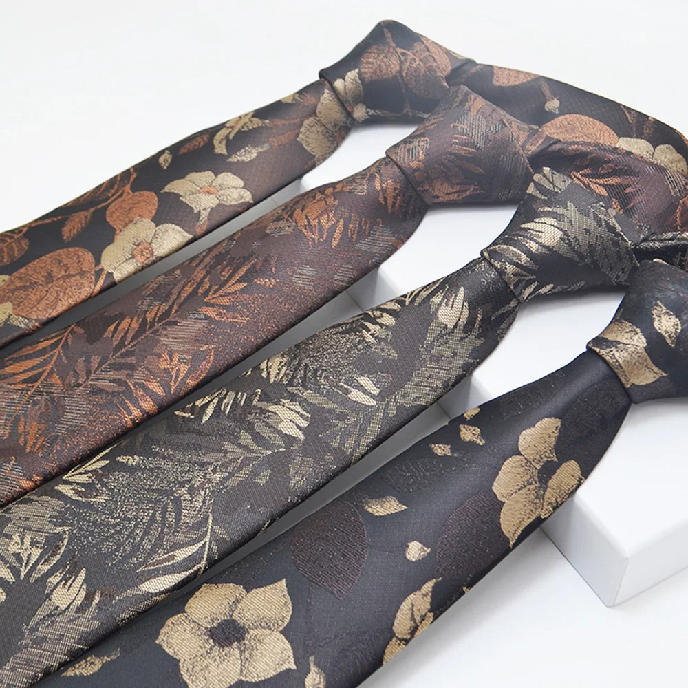 Mens Jacquard Tie - Floral Dot Necktie for Weddings  Daily Wear