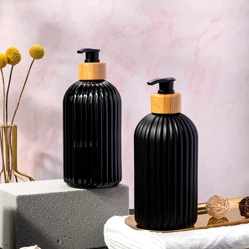 500ml Soap Dispenser Bamboo Pump Refillable Hand Pump Bottle Shampoo Conditioner Bathroom Liquid Lotion Container soap dispenser