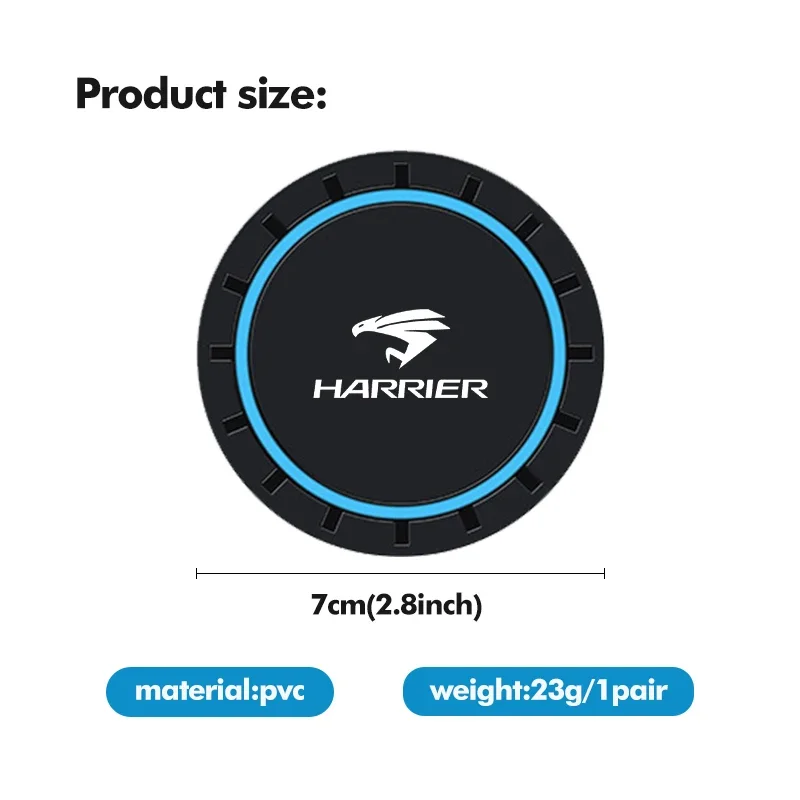 2pcs Car Anti-Slip Pad Coaster Silicone Water Cup Holder Mat for Toyota Harrier 80 30 60 XU30 XU60 Venza
