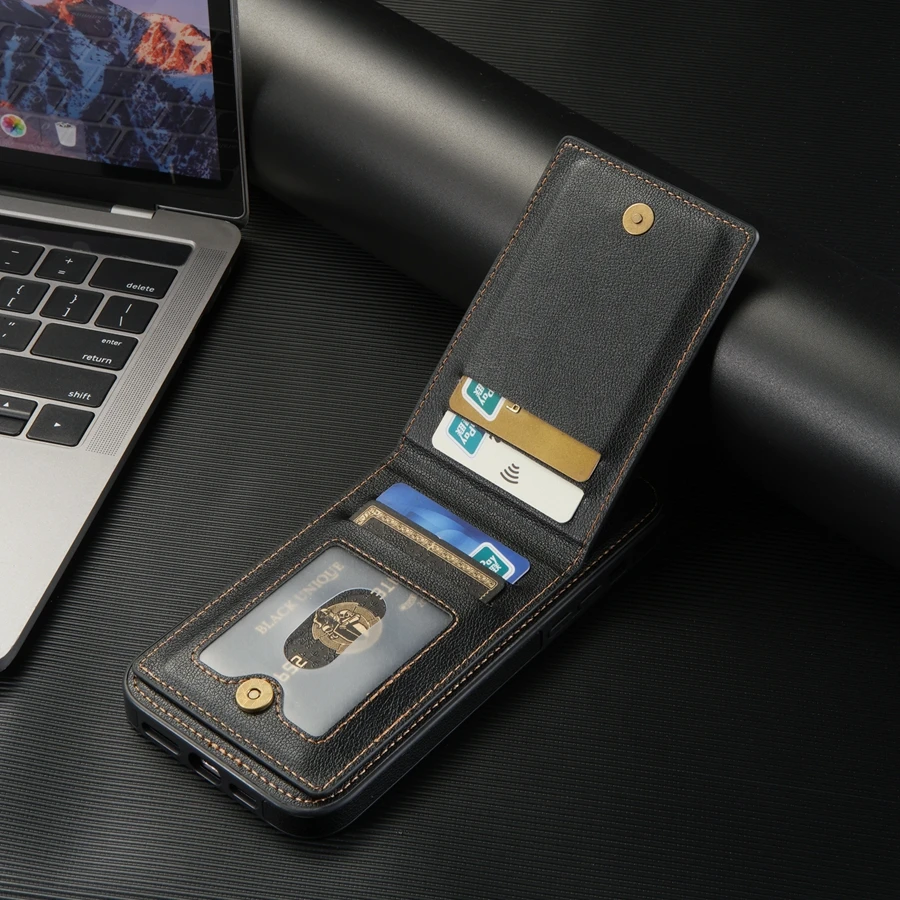 Wallet Magnetic Flip Sidestick Hardware Anti-theft Brush Leather Case For iPhone 17 Air 16e 16 Pro Max 15 Plus 14 13 12 11 XR
