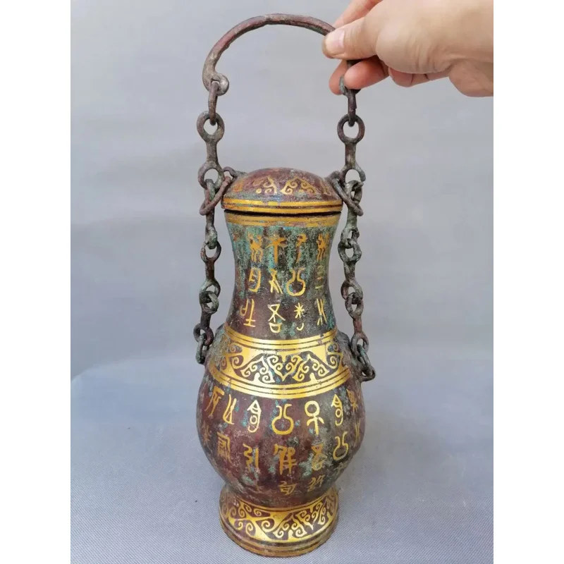

Antique Bronze File Gold Lifting Beam Pot Household Decoration