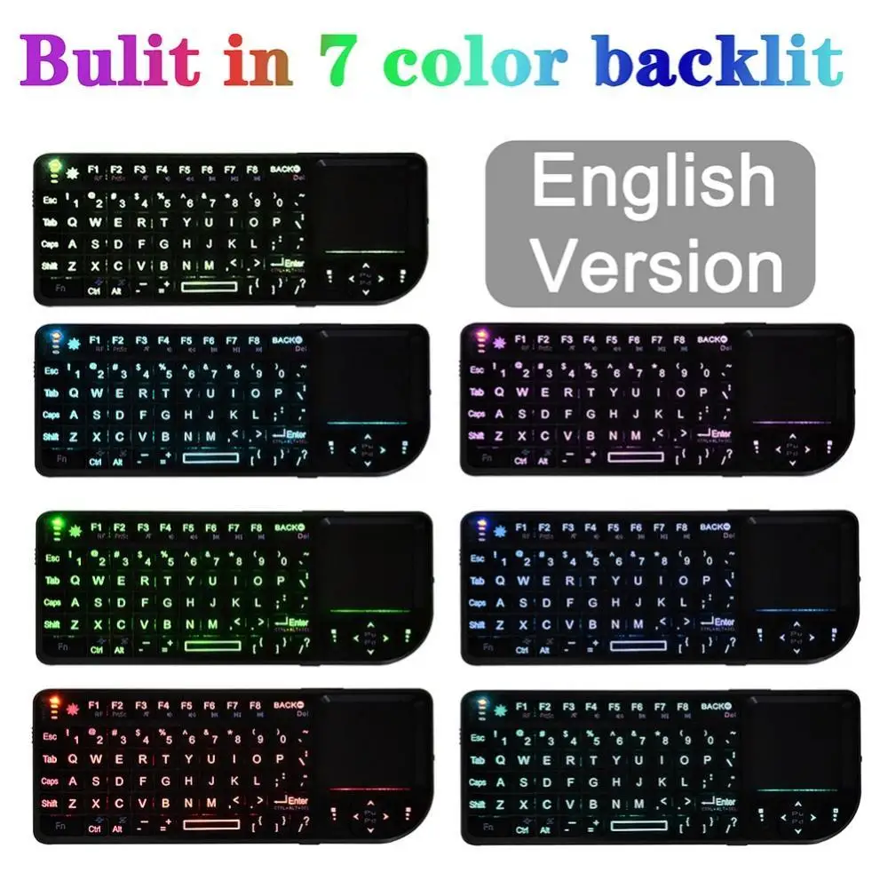 

for Projector Air Mouse Mini 2.4GHz Backlit Wireless Keyboard A8 English Russian Spanish Touchpad TV Box