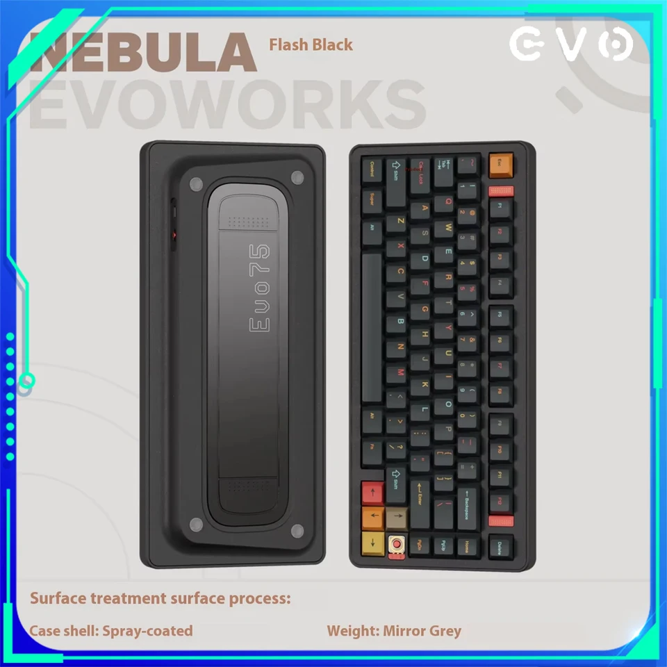 Evoworks Evo75 キーボードワイヤレス 3 モードキーボードアルミ合金