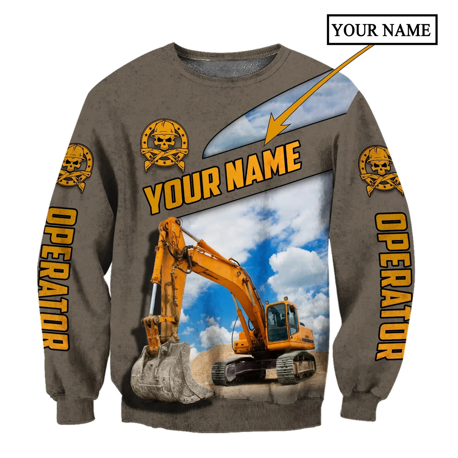 Angepasst Name Bagger Operator 3D All Over Gedruckt Männer Hoodie Unisex Mit Kapuze Sweatshirt Streetwear Casual Zip Hoodies DK513 – Detail 14