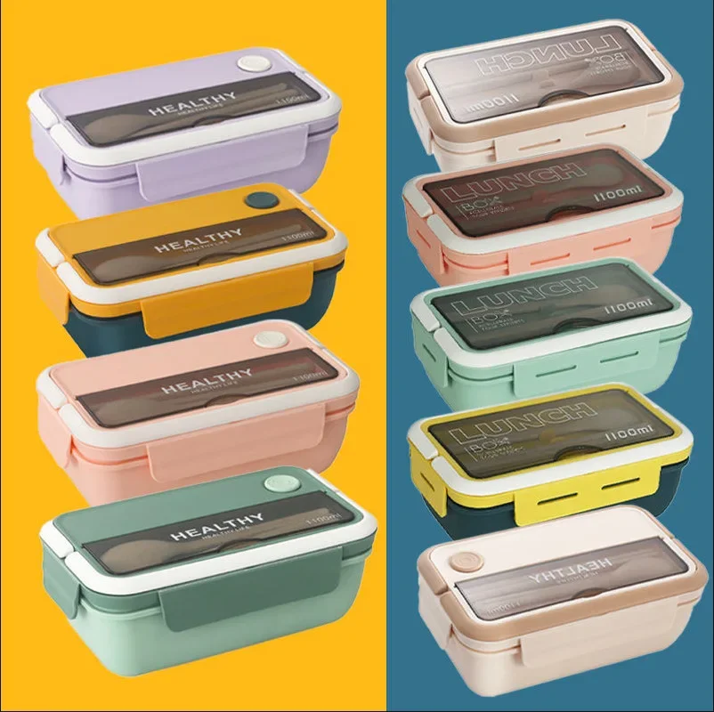 1100ML Baby Lunch Box Children's Student Sealed Cabinet Fruit Salad Box Microwave Heated Bento Storage Snack