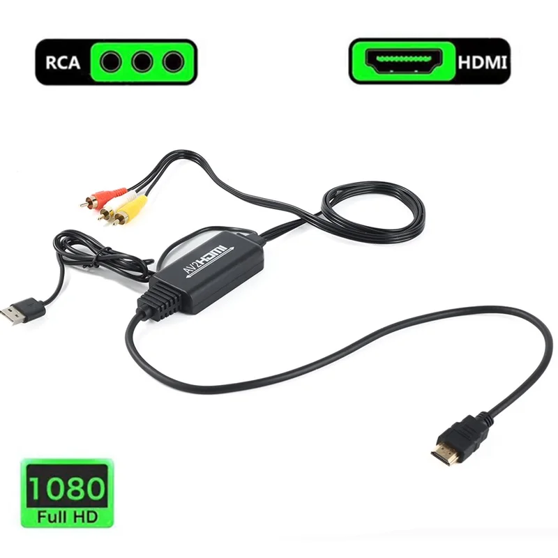 Universal AV to HDMI Converter with NTSC/PAL Support