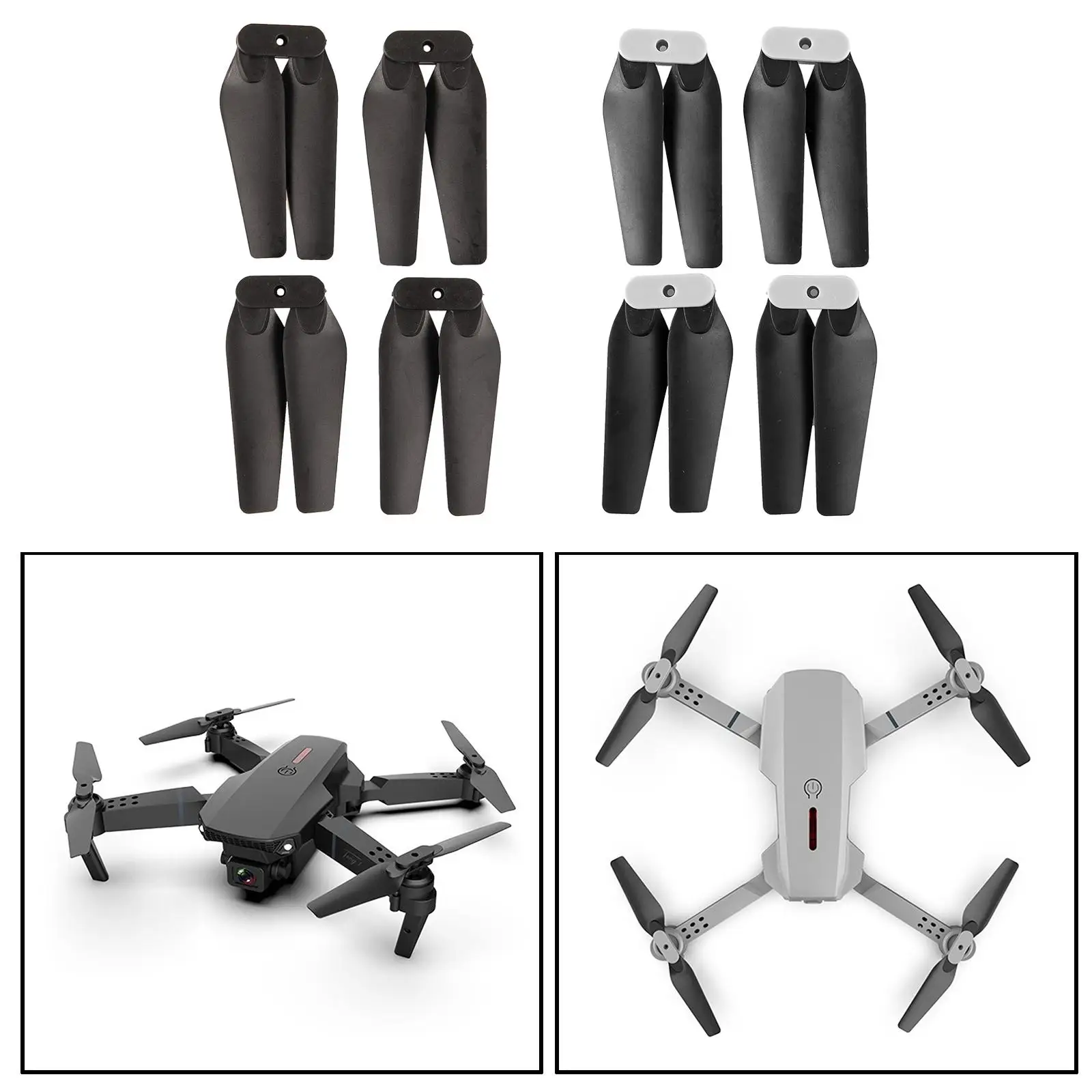 Hélices pliables E88 Pro – 2 paires, noir/gris