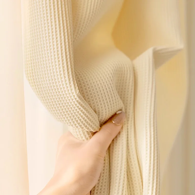 

Шторы блэкаут вафельные из синели для гостиной, столовой, спальни