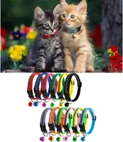  1PC Pet Reflective Breakaway Cat Collar Neck Ring Necklace Bell Pet Products Safety Elastic Adjustable Pet Reflective Collar 3