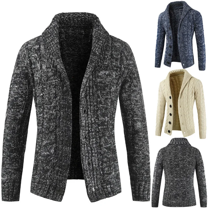 Cardigan Mens Clothing Sweaters Knitted Sweaters Men's Knit Coats Ropa De Invierno Autumn and Winter Korean Version Keep Warm