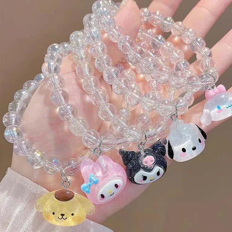 

Kawaii Sanrio Bracelet Kuromi Cinnamoroll Beaded Crystal Bracelet Design Sense Bracelet Hello Kitty Stuff Y2k Bracelet Girl Gift