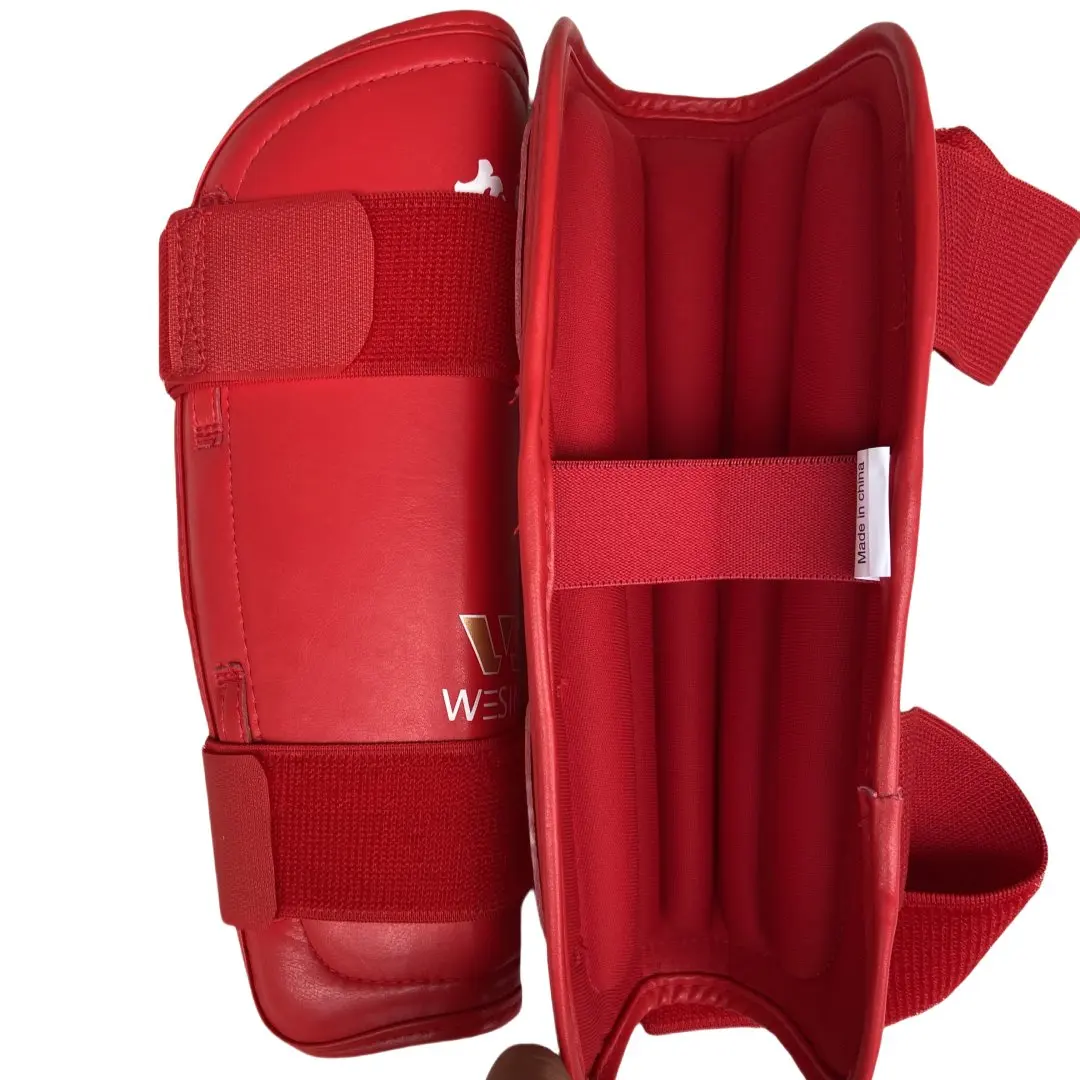 Wesing Kids Adults 1 Pair PU Sanda MMA Muay Thai Shin Guards Leg Protector Kickboxing Martial Arts Wushu Training Equipment DEO