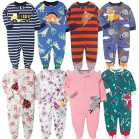Baby Pajamas Zipper Fleece Newborn Girls Romper Warm Winter Underwear One Piece Overalls Boys Outfits Truck Infants Clothes