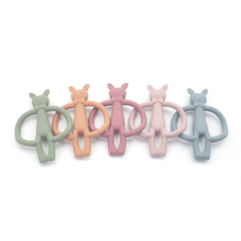 

Cartoon Rabbit Baby Teether BPA Free Silicone Beads Newborn Teething Nursing Toy Teeth Pain Relief Molar Soother K1KC