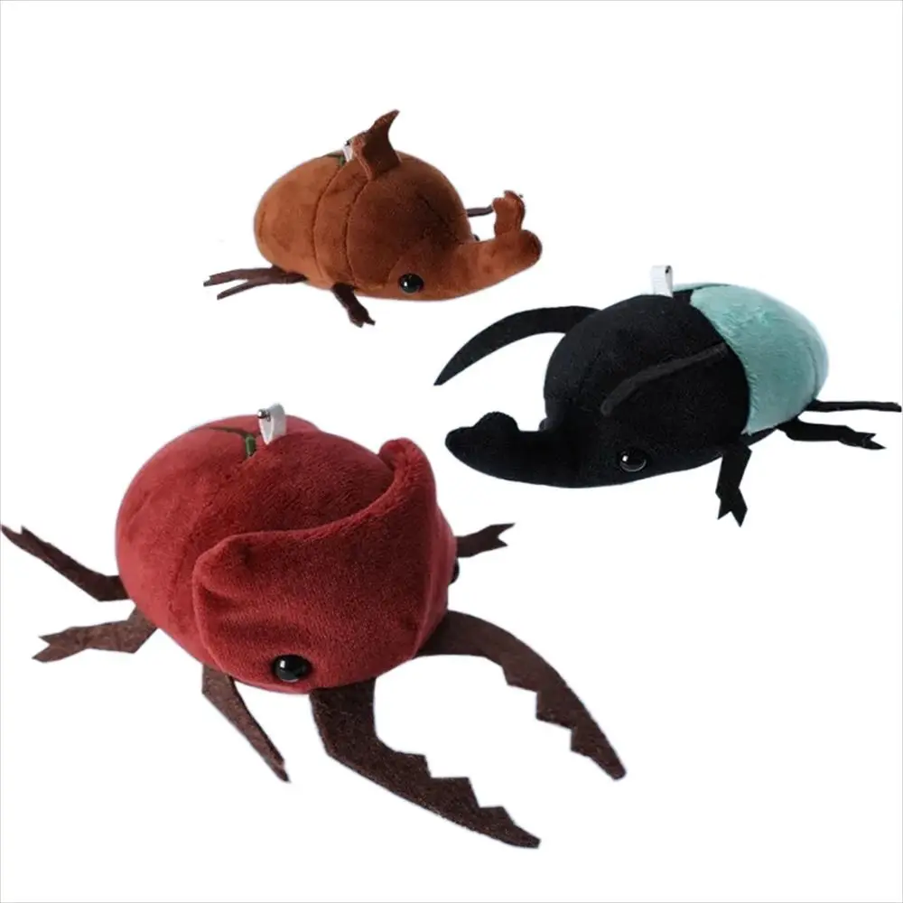 Boys Creative Birthday Cartoon Bag Pendant Small Insect Pendant Beetle Plush Doll Insect Keychain Insect Plush Keyring